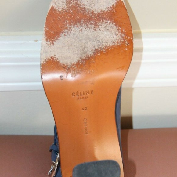 ❤️ $890 CELINE Blue Suede Strappy BAM BAM Sandal - Picture 7 of 8